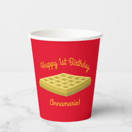 Waffle Cute Breakfast Brunch Kinder 1st Birthday Papieren Bekers