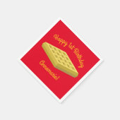 Waffle Cute Breakfast Brunch Kinder 1st Birthday Servet (Hoek)