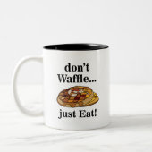 Waffle Dessert Food Funny  Tweekleurige Koffiemok (Links)