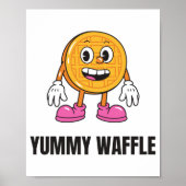 Waffle Food Kawaii Face Poster (Voorkant)