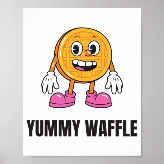Waffle Food Kawaii Face Poster (Voorkant)