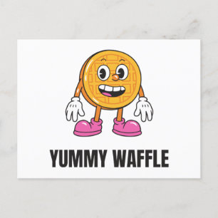 Waffle Food Kawaii Face Uitnodiging Briefkaart