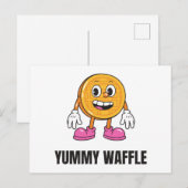 Waffle Food Kawaii Face Uitnodiging Briefkaart (Voorkant / Achterkant)