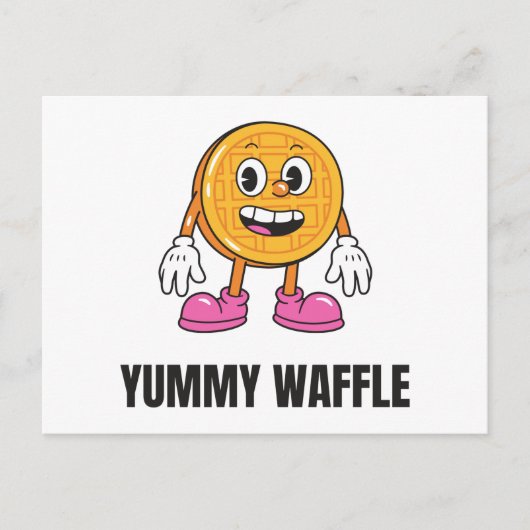 Waffle Food Kawaii Face Uitnodiging Briefkaart (Voorkant)