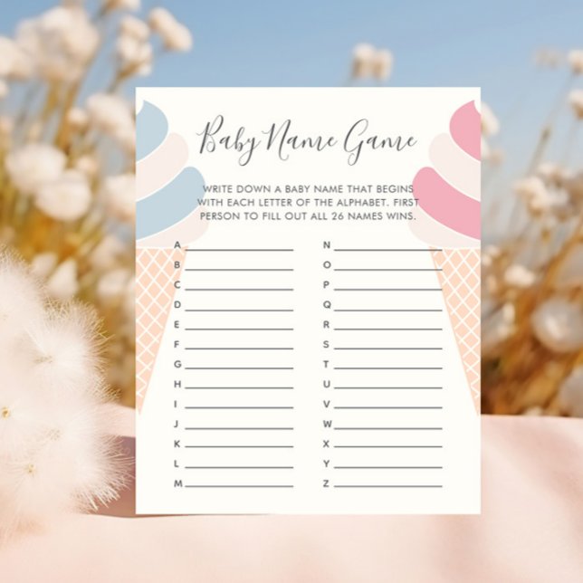 Waffle Ice Cream Pastel Geslacht Reveal Baby Naam (Creator heeft geüpload)