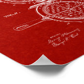 Waffle Iron Patent - Burgundy Red Poster (Hoek)