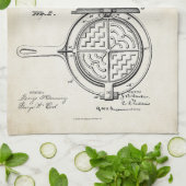 Waffle Iron Patent Print 1883 Handdoek (Gevouwen)