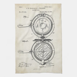 Waffle Iron Patent Print 1883 Handdoek