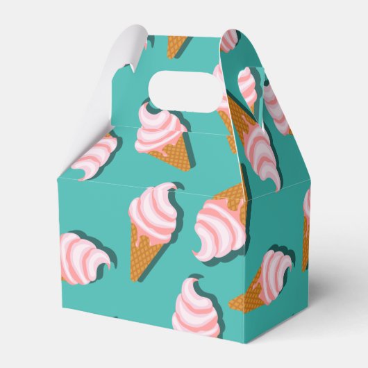 Waffle-kegels, ijs en bevroren yoghurtpatroon bedankdoosjes (Achterkant)