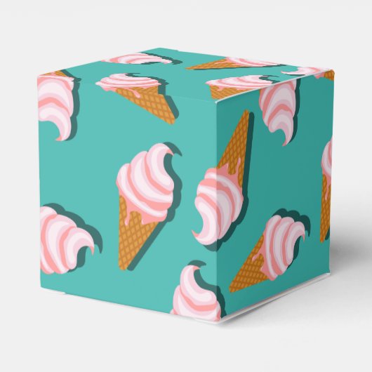 Waffle-kegels, ijs en bevroren yoghurtpatroon bedankdoosjes (Achterkant)