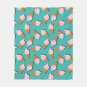 Waffle-kegels, ijs en bevroren yoghurtpatroon fleece deken (Voorkant)