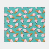 Waffle-kegels, ijs en bevroren yoghurtpatroon fleece deken (Voorkant (Horizontaal))