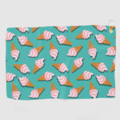 Waffle-kegels, ijs en bevroren yoghurtpatroon golfhanddoek (Horizontaal)