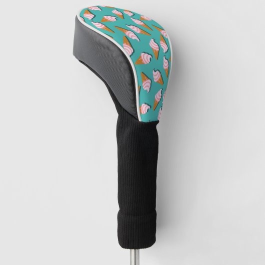Waffle-kegels, ijs en bevroren yoghurtpatroon golfheadcover (Schuin)