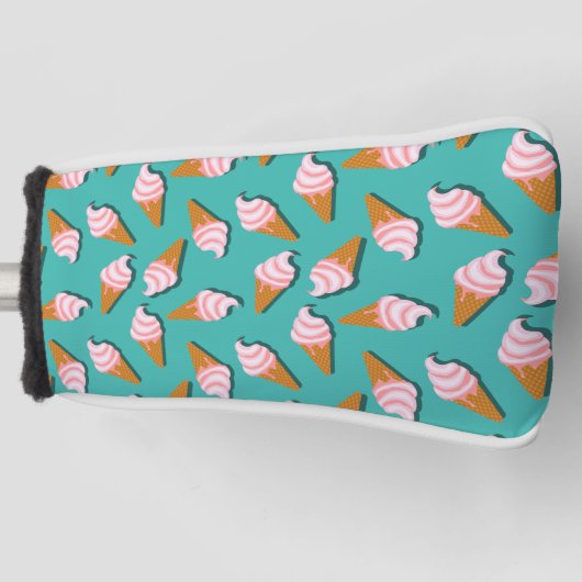 Waffle-kegels, ijs en bevroren yoghurtpatroon golfheadcover (Voorkant)