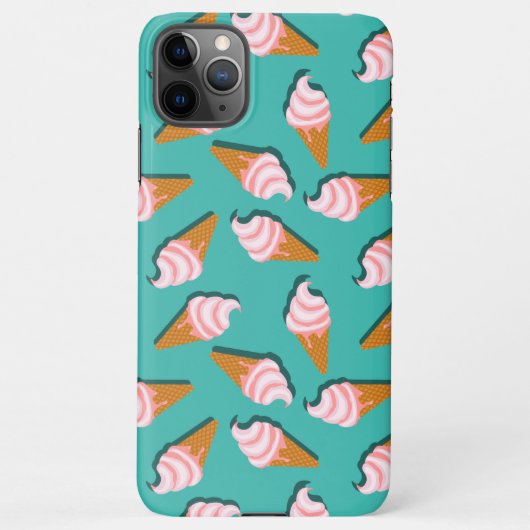 Waffle-kegels, ijs en bevroren yoghurtpatroon iPhone hoesje (Achterkant)