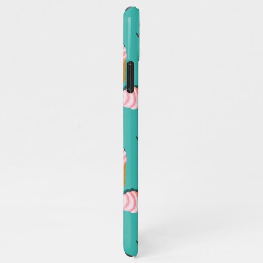 Waffle-kegels, ijs en bevroren yoghurtpatroon iPhone hoesje (Rechterkant)
