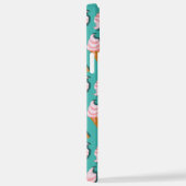 Waffle-kegels, ijs en bevroren yoghurtpatroon iPhone hoesje (Rechterkant)