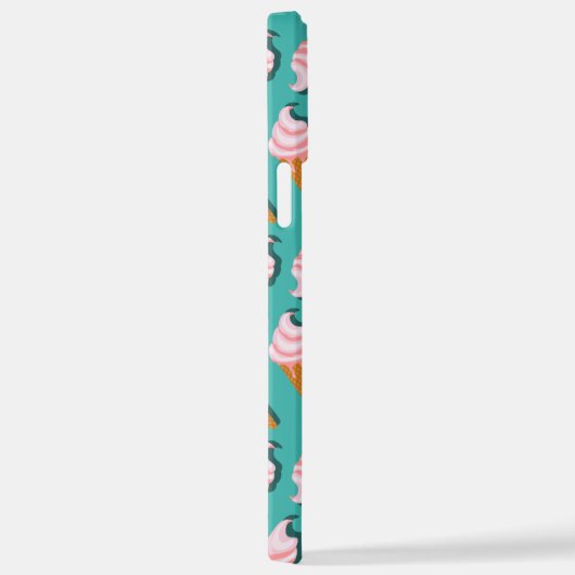 Waffle-kegels, ijs en bevroren yoghurtpatroon iPhone hoesje (Rechterkant)