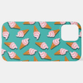 Waffle-kegels, ijs en bevroren yoghurtpatroon iPhone hoesje (Achterkant horizontaal)