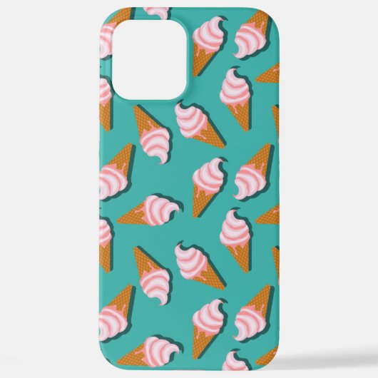 Waffle-kegels, ijs en bevroren yoghurtpatroon iPhone hoesje (Achterkant)