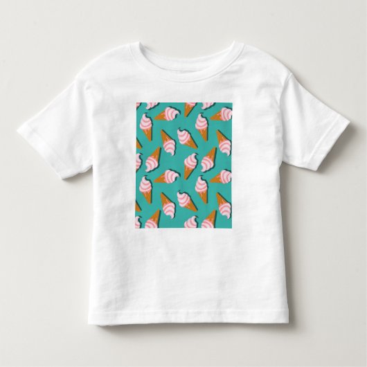 Waffle-kegels, ijs en bevroren yoghurtpatroon kinder shirts (Voorkant)