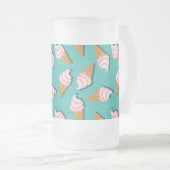 Waffle-kegels, ijs en bevroren yoghurtpatroon matglas bierpul (Voorkant rechts)