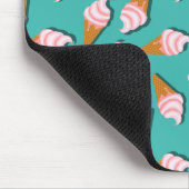 Waffle-kegels, ijs en bevroren yoghurtpatroon muismat (Hoek)