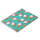 Waffle-kegels, ijs en bevroren yoghurtpatroon notitieboek (Linkerzijde)