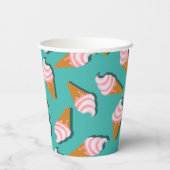 Waffle-kegels, ijs en bevroren yoghurtpatroon papieren bekers (Achterkant)