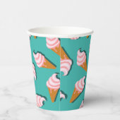 Waffle-kegels, ijs en bevroren yoghurtpatroon papieren bekers (Rechts)