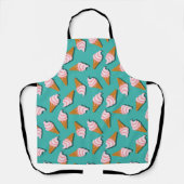 Waffle-kegels, ijs en bevroren yoghurtpatroon schort (Voorkant)