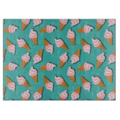 Waffle-kegels, ijs en bevroren yoghurtpatroon snijplank (Voorkant)