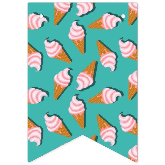 Waffle-kegels, ijs en bevroren yoghurtpatroon vlaggetjes (Eerste vlag)