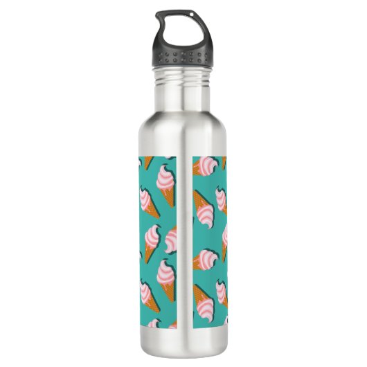 Waffle-kegels, ijs en bevroren yoghurtpatroon waterfles  (Achterkant)