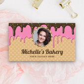 Waffle Pink Frosting Drip Pastry Chef Photo Bakery Visitekaartje