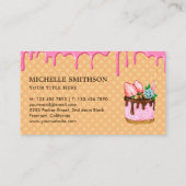 Waffle Pink Frosting Drip Pastry Chef Photo Bakery Visitekaartje (Achterkant)
