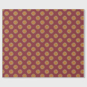 Waffle Polka Dot Pattern in Burgundy Cadeaupapier (Vlak)