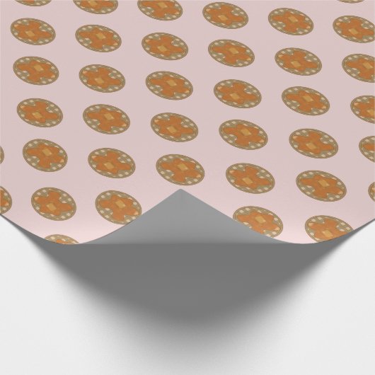 Waffle Polka Dot Pattern in Light Roze Cadeaupapier (Hoek)