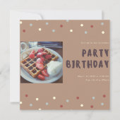 Waffle Rise and Shine Birthday Invitation Kaart (Voorkant)