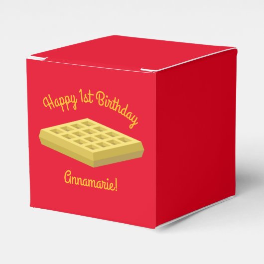 Waffle Schattige Ontbijt Verjaardagsfeest Bedankdoosjes (Voorkant Zijde)