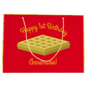 Waffle Schattige Ontbijt Verjaardagsfeest Groot Cadeauzakje (Achterkant)