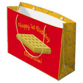 Waffle Schattige Ontbijt Verjaardagsfeest Groot Cadeauzakje (Achterkant Gekanteld)
