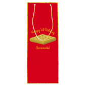 Waffle Schattige Ontbijt Verjaardagsfeest Wijn Cadeautas (Achterkant)