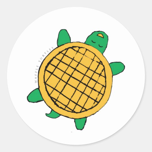 Waffle Turtles-sticker Ronde Sticker (Voorkant)