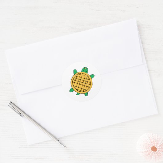 Waffle Turtles-sticker Ronde Sticker (Envelop)