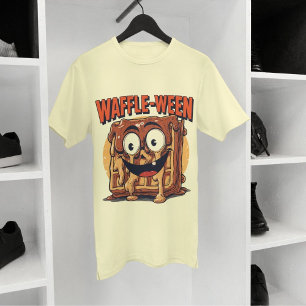 Waffle-ween grappig Halloween ontbijt Waffle Pun T-shirt