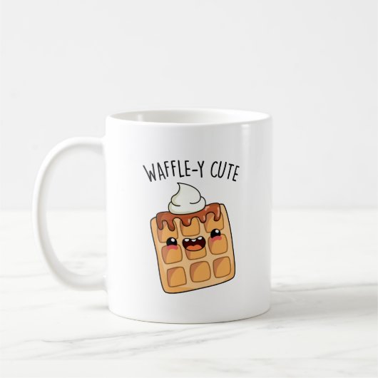 Waffle-y Funny Waffle Pun Koffiemok (Links)
