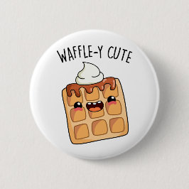 Waffle-y Funny Waffle Pun Ronde Button 5,7 Cm