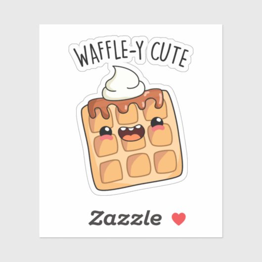 Waffle-y Funny Waffle Pun Sticker (Vel)